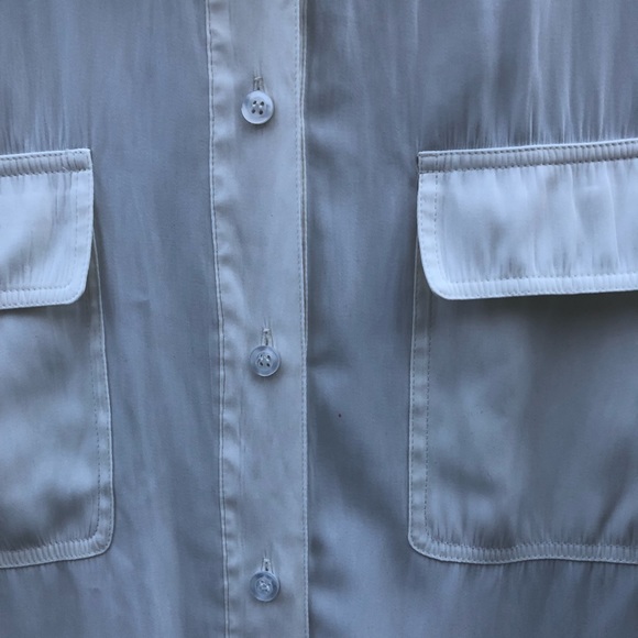 Designer VTG LANVIN Classic White Button Blouse - Picture 4 of 8